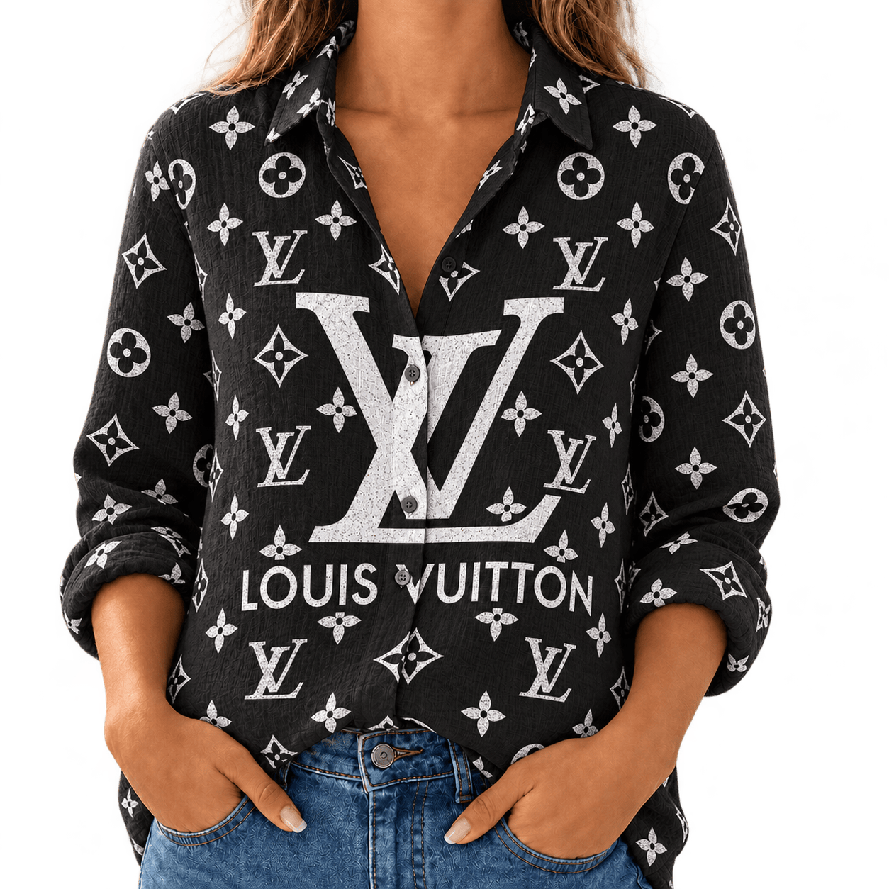 Louis Vuitton | Oversized Monogram Print Linen Shirt Winter 2026 Collection