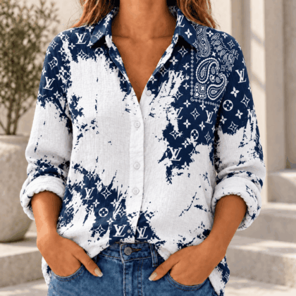 Louis Vuitton | Monogram Paisley Splatter Linen Shirt Winter 2026 Collection