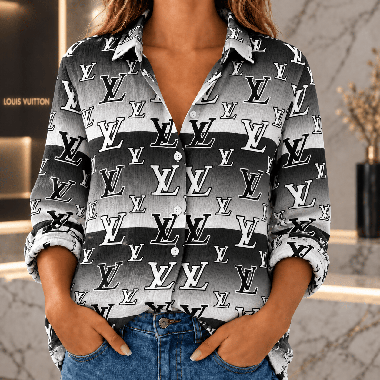 Louis Vuitton | Monogram Ombre Stripe Linen Shirt Fall 2026 Collection