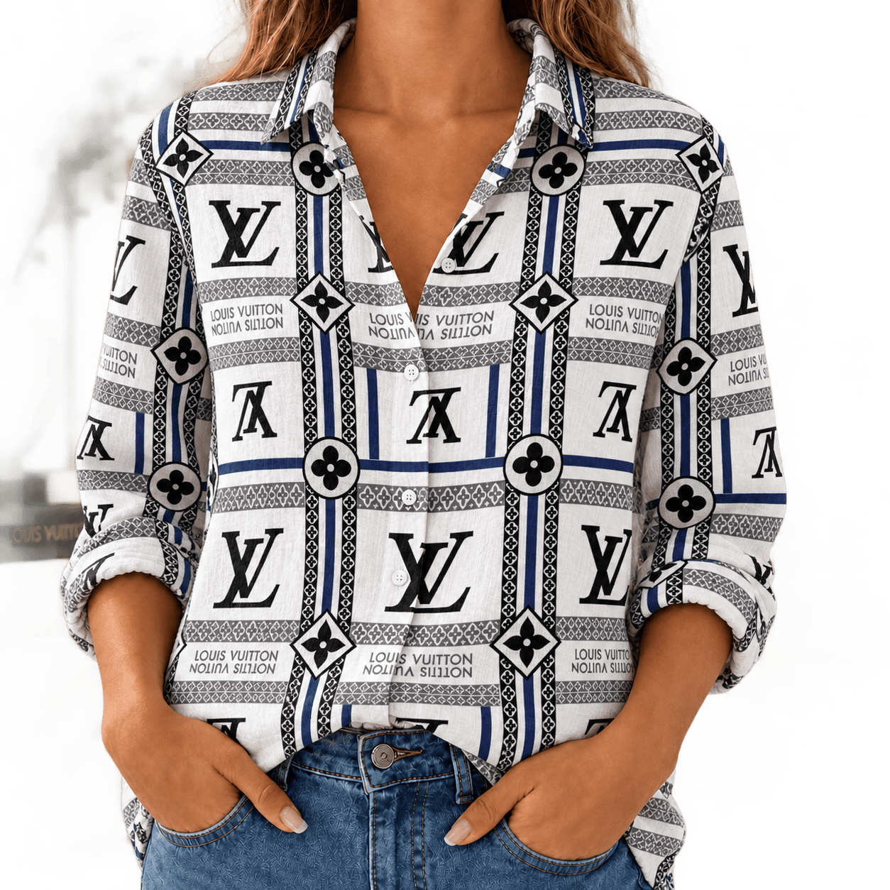 Louis Vuitton | Monogram Stripe Grid Linen Shirt Winter 2026 Collection