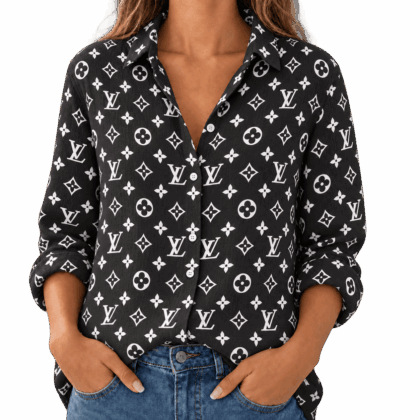 Louis Vuitton | Monochrome Monogram Print Linen Shirt Winter 2026 Collection