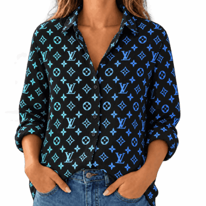 Louis Vuitton | Blue Gradient Monogram Linen Shirt Fall 2026 Collection