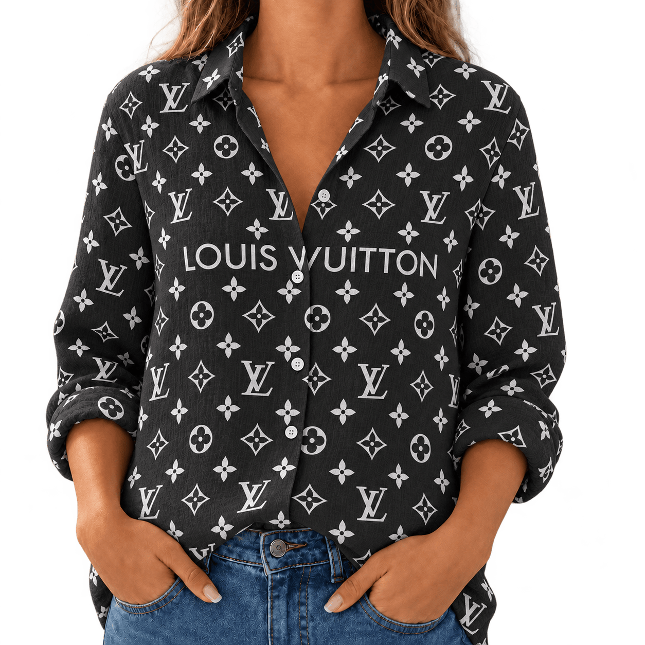 Louis Vuitton | Monochrome Heritage Monogram Print Linen Shirt Fall 2026 Collection