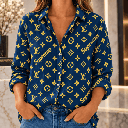 Louis Vuitton | Golden Monogram Script Print Linen Shirt Fall 2026 Collection