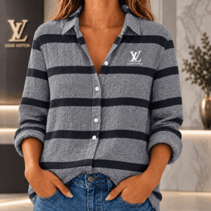 Louis Vuitton | Tonal Paisley Stripe Linen Shirt Fall 2026 Collection