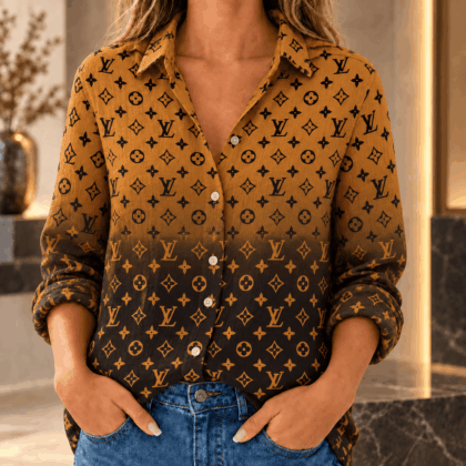 Louis Vuitton | Gradient Monogram Print Linen Shirt Winter 2026 Collection