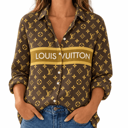 Louis Vuitton | Golden Monogram Stripe Linen Shirt Winter 2026 Collection