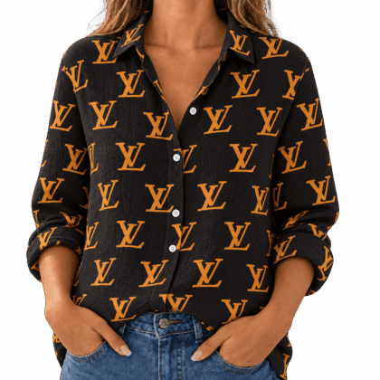 Louis Vuitton | Orange Monogram Repeat Linen Shirt Winter 2026 Collection