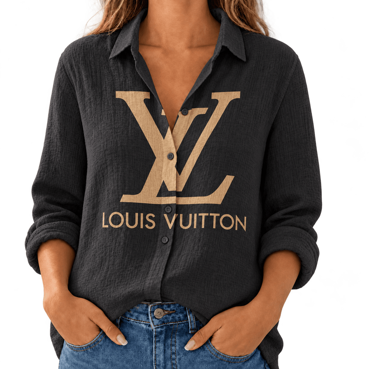 Louis Vuitton | Oversized Logo Print Linen Shirt Fall 2026 Collection