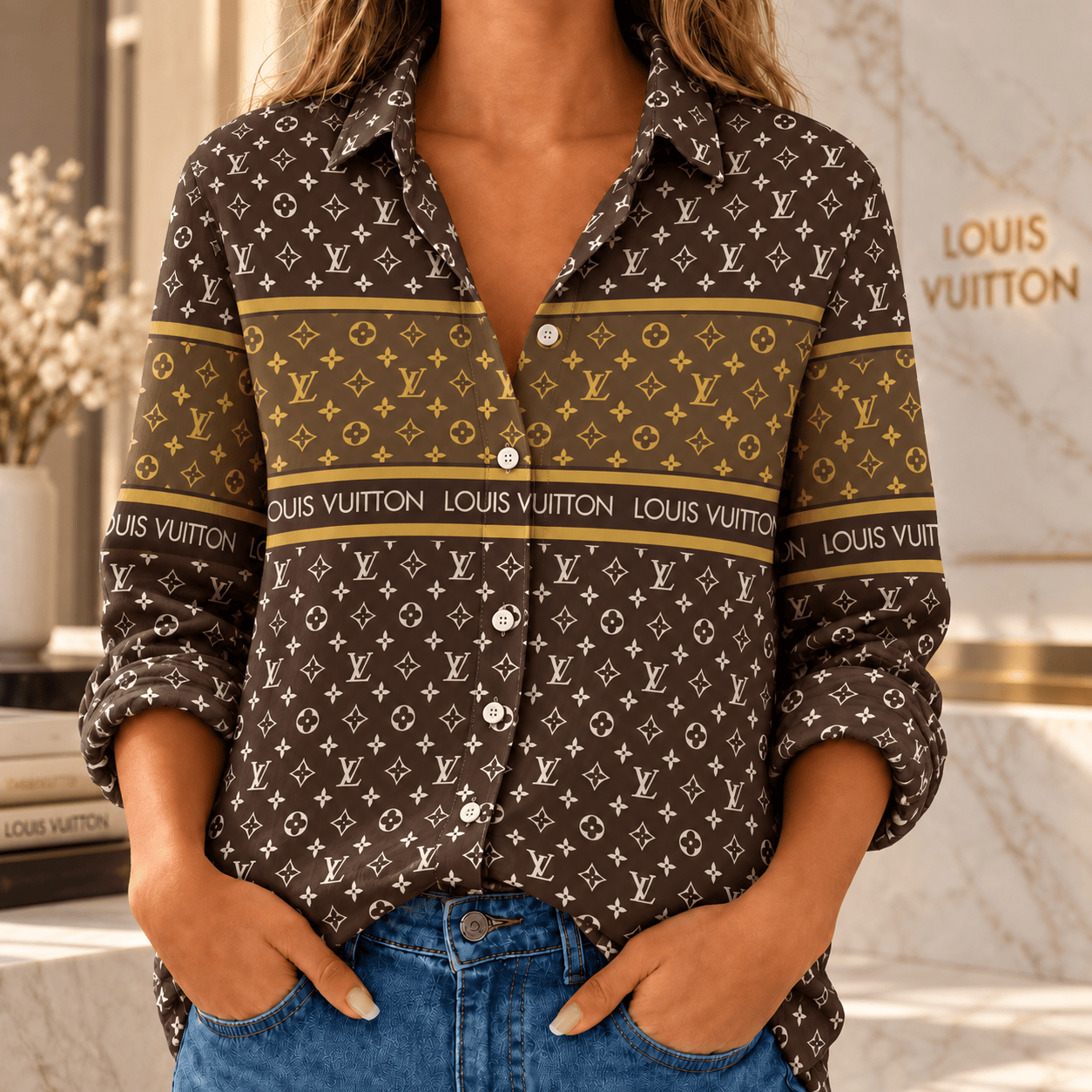 Louis Vuitton | Colorblock Monogram Stripe Linen Shirt Fall 2026 Collection