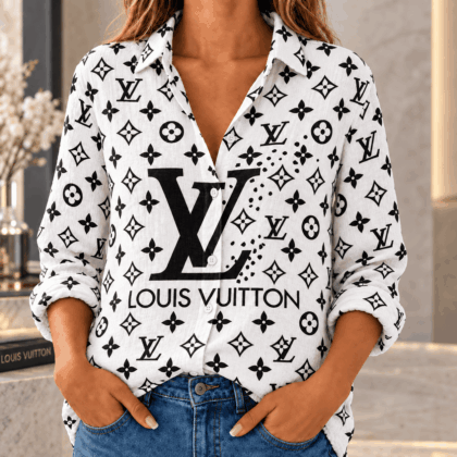 Louis Vuitton | Oversized Monogram Print Linen Shirt Winter 2026 Collection