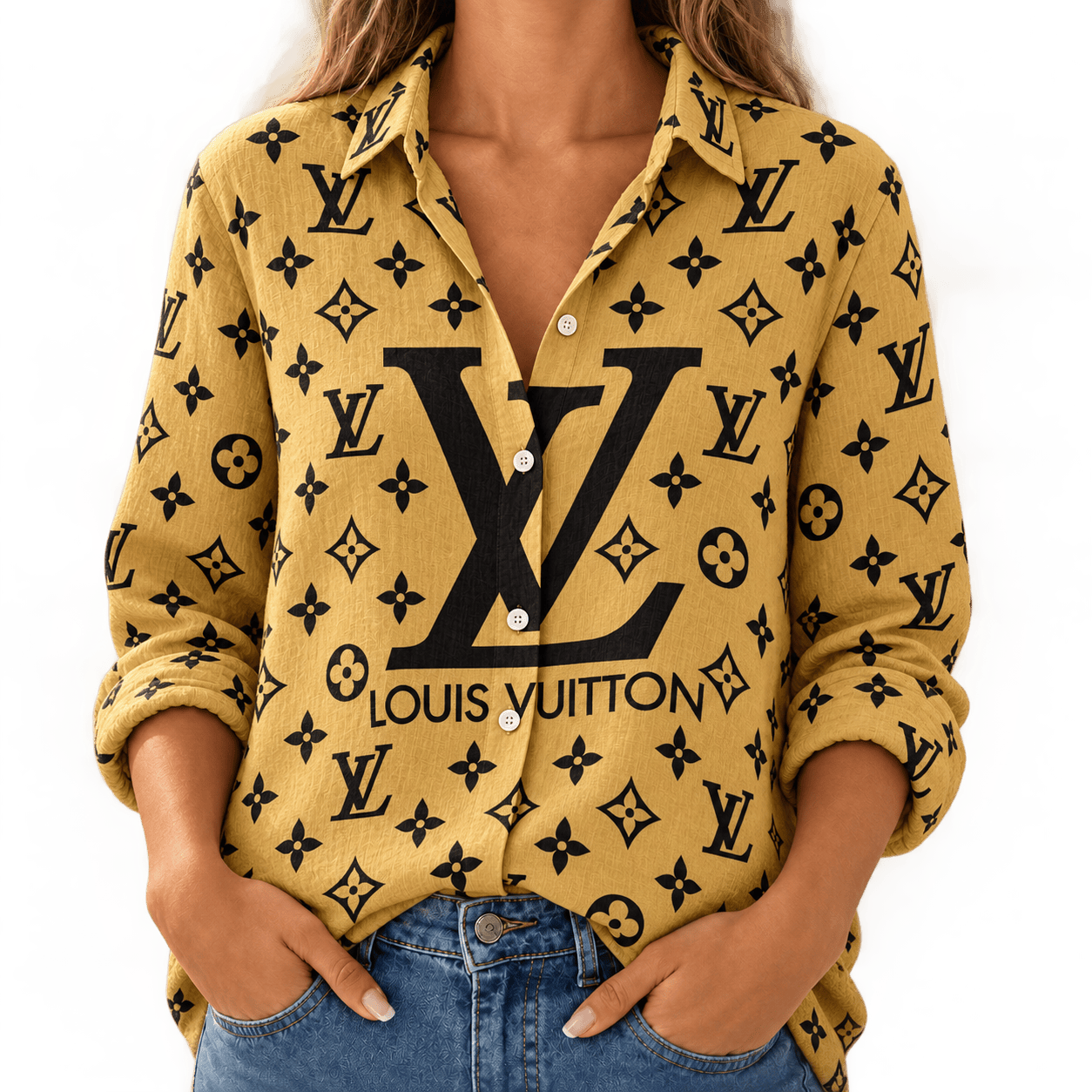 Louis Vuitton | Oversized Monogram Print Linen Shirt Winter 2026 Collection