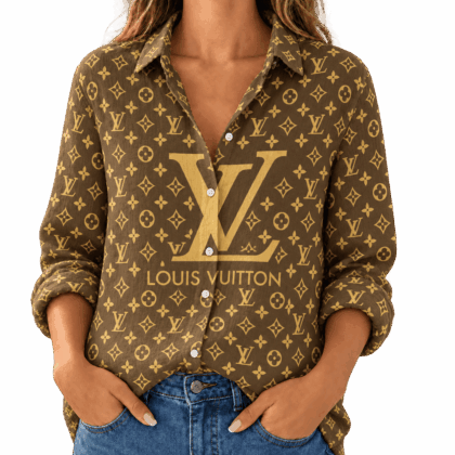 Louis Vuitton | Oversized Monogram Print Linen Shirt Winter 2026 Collection