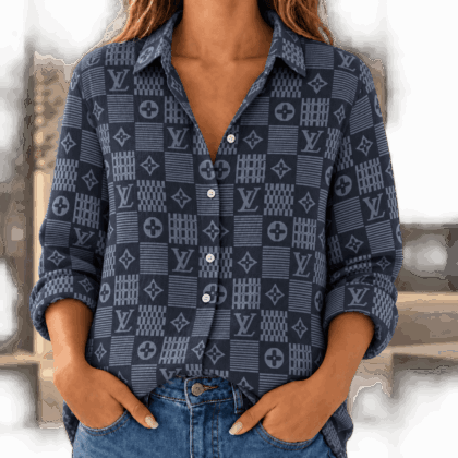Louis Vuitton | Geometric Monogram Patchwork Linen Shirt Fall 2026 Collection