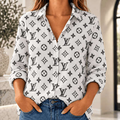 Louis Vuitton | Oversized Monogram Print Linen Shirt Winter 2026 Collection