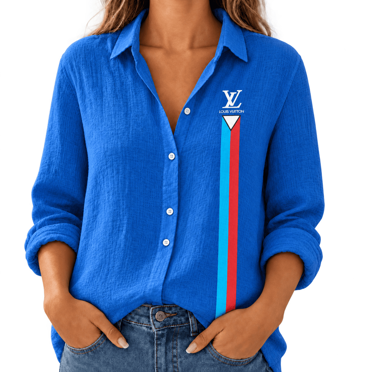 Louis Vuitton | Tricolor Racing Stripe Linen Shirt Winter 2026 Collection