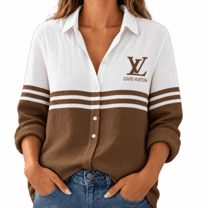 Louis Vuitton | Chest Logo Racing Stripes Linen Shirt Winter 2026 Collection