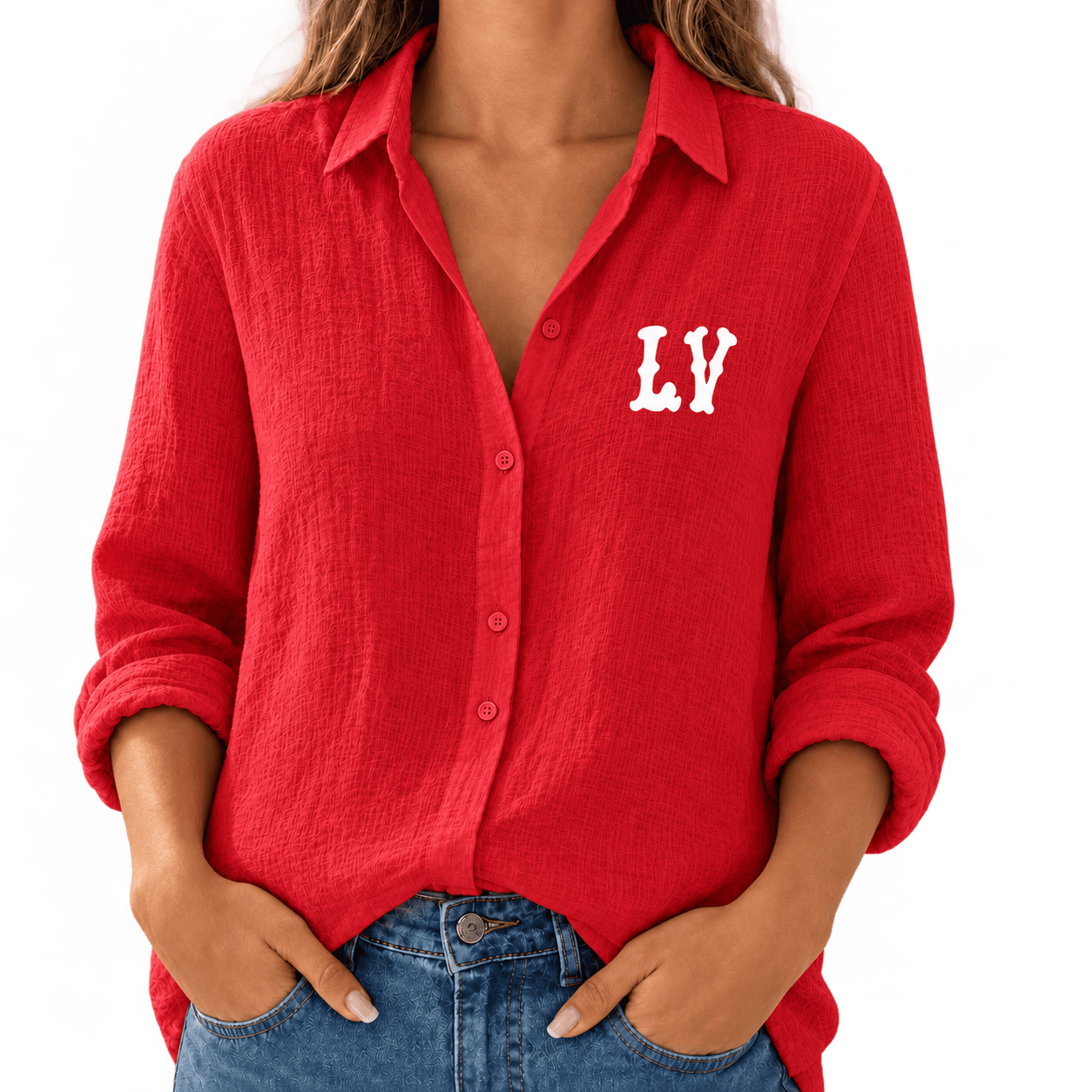 Louis Vuitton | Contrast Varsity Monogram Linen Shirt Winter 2026 Collection