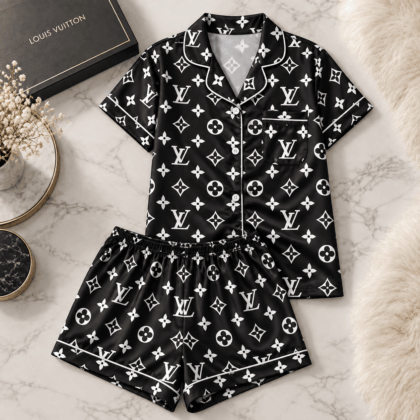 Louis Vuitton | Monochrome Oversized Monogram Pajamas Set Fall 2026 Collection