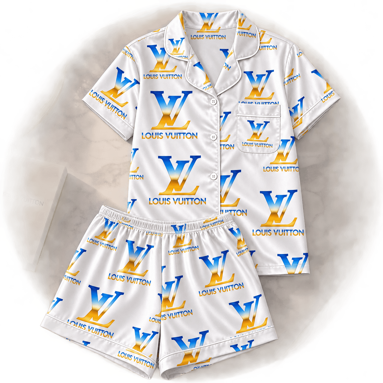 Louis Vuitton | Blue Gold Gradient Monogram Pajamas Set Fall 2026 Collection
