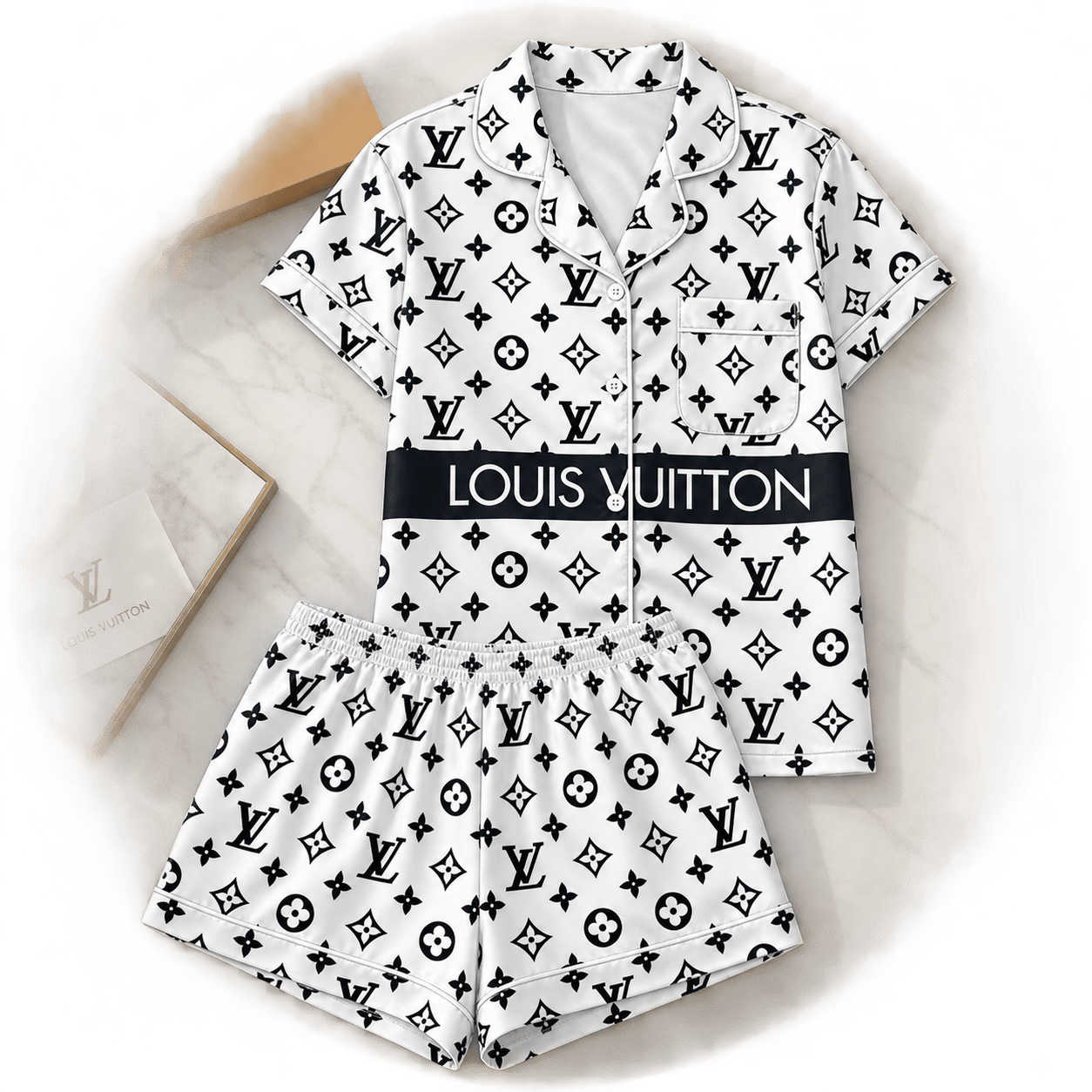 Louis Vuitton | Monochrome Monogram Stripe Pajamas Set Winter 2026 Collection