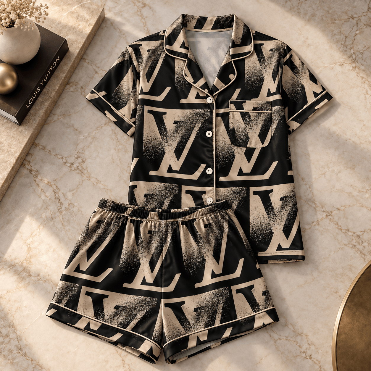 Louis Vuitton | Distressed Oversized Monogram Pajamas Set Fall 2026 Collection