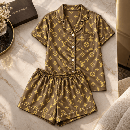 Louis Vuitton | Golden Monogram Print Pajamas Set Winter 2026 Collection