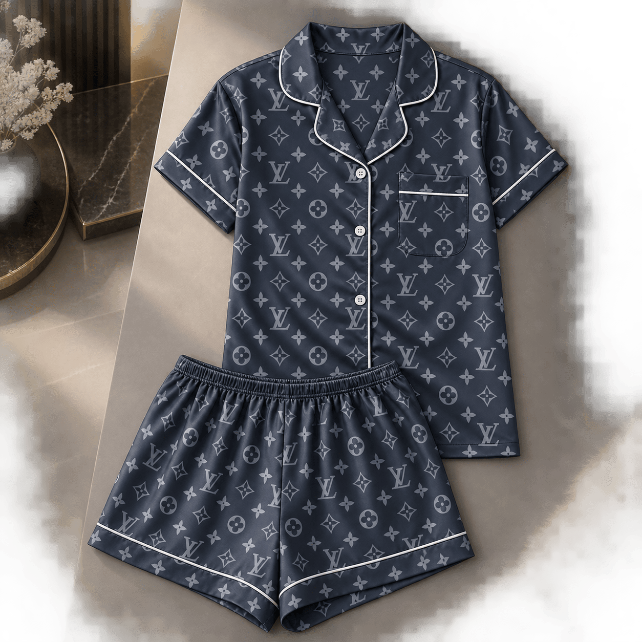 Louis Vuitton | Midnight Monogram Print Pajamas Set Winter 2026 Collection