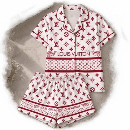 Louis Vuitton | Crimson Monogram Border Pajamas Set Winter 2026 Collection