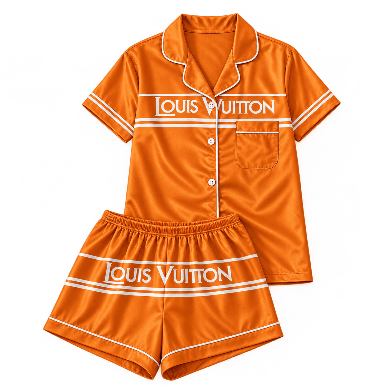 Louis Vuitton | Orange Signature Stripe Pajamas Set Fall 2026 Collection