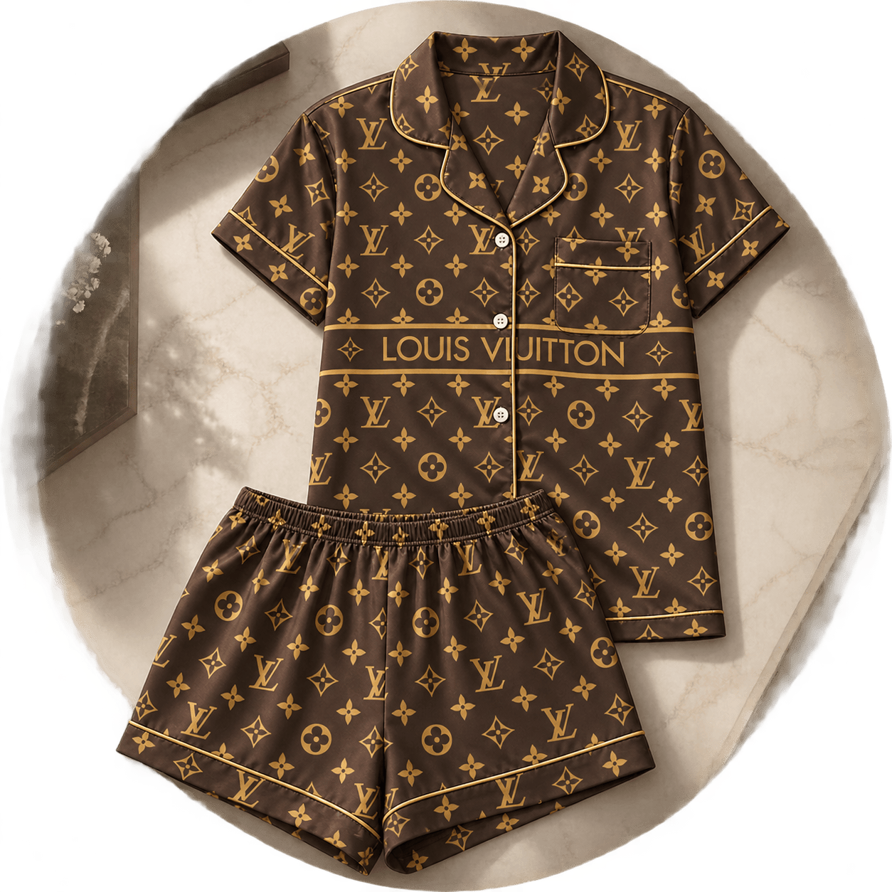 Louis Vuitton | Classic Brown Monogram Pajamas Set Winter 2026 Collection