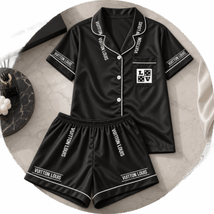 Louis Vuitton | Monochrome Dice Logo Print Pajamas Set Winter 2026 Collection