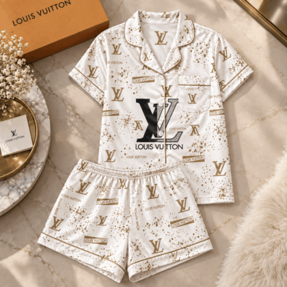 Louis Vuitton | Gold Splatter Monogram Pajamas Set Fall 2026 Collection