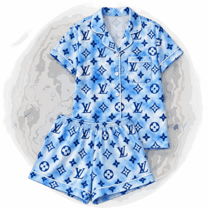 Louis Vuitton | Blue Watercolor Monogram Pajamas Set Winter 2026 Collection