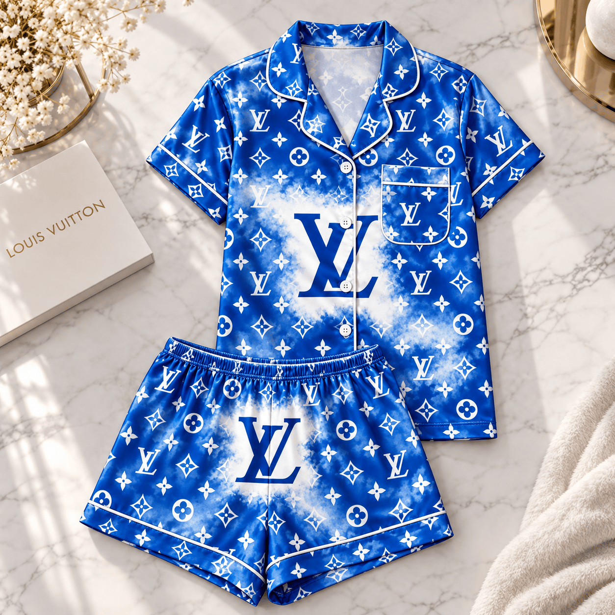 Louis Vuitton | Blue Cloud Monogram Pajamas Set Winter 2026 Collection