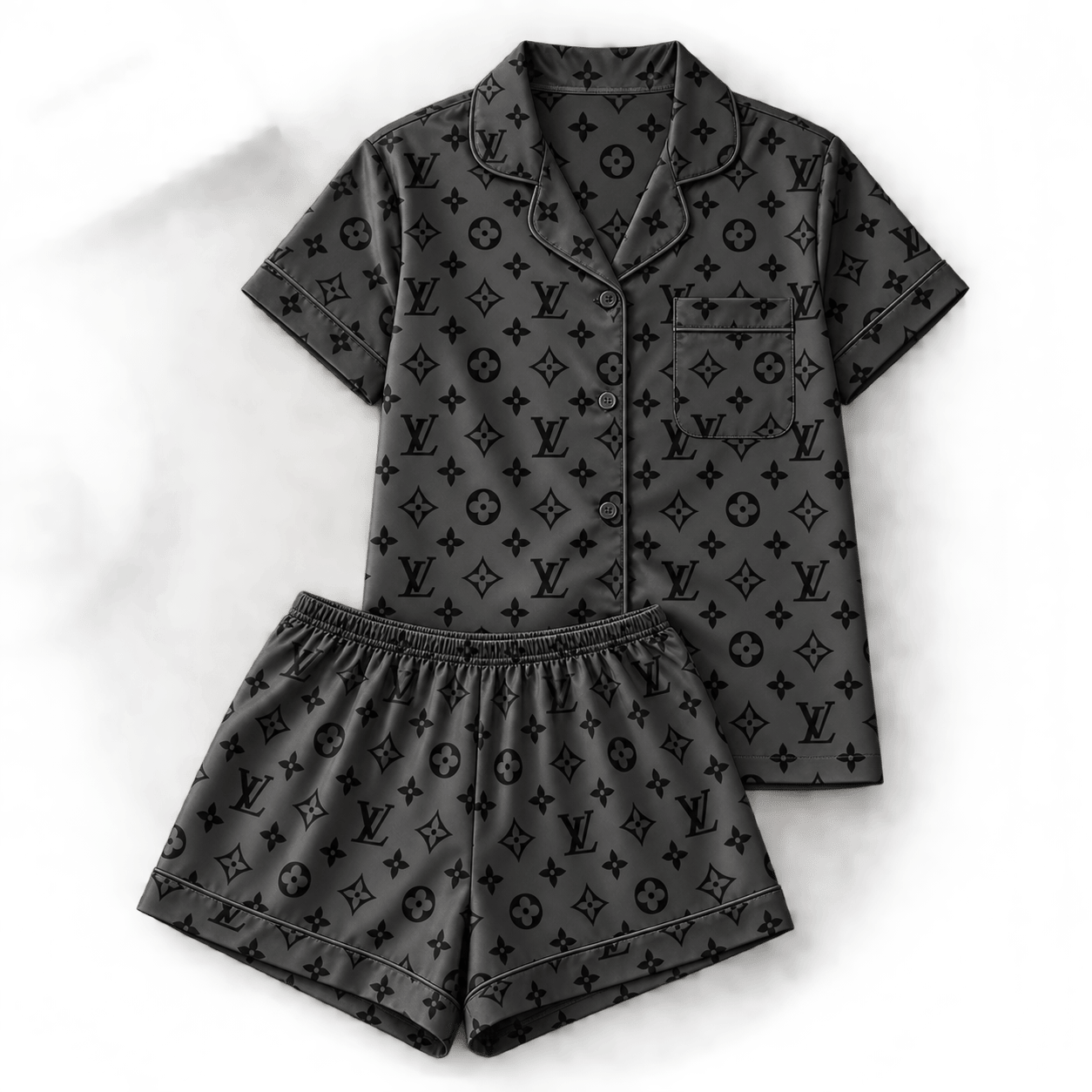 Louis Vuitton | Charcoal Tonal Monogram Pajamas Set Fall 2026 Collection