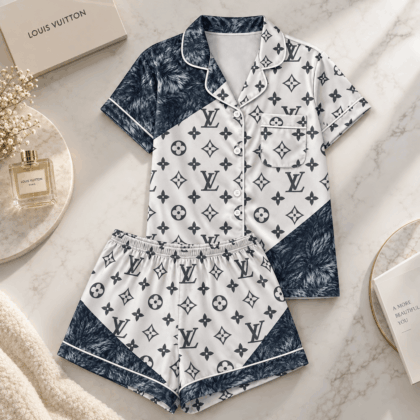 Louis Vuitton | Monogram Feather Panel Pajamas Set Winter 2026 Collection