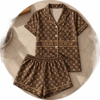 Louis Vuitton | Chocolate Monogram Stripe Pajamas Set Fall 2026 Collection