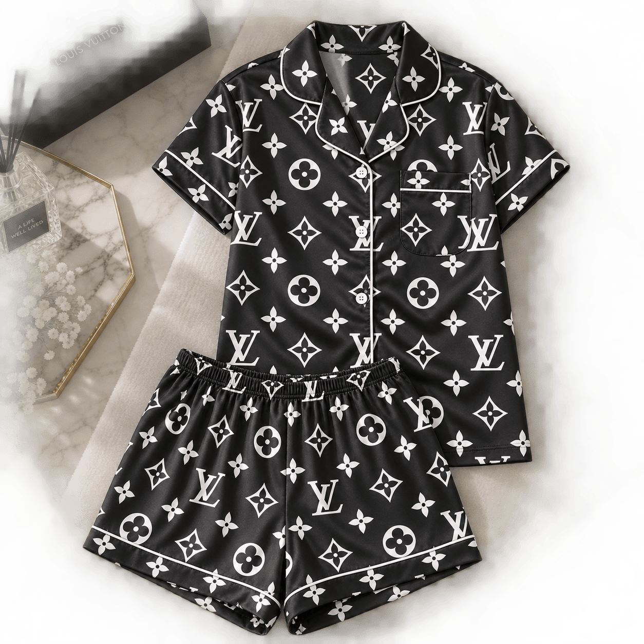 Louis Vuitton | Oversized Monogram Floral Print Pajamas Set Winter 2026 Collection