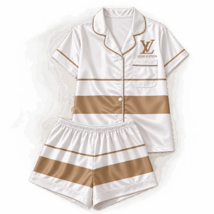 Louis Vuitton | Champagne Colorblock Stripe Pajamas Set Fall 2026 Collection