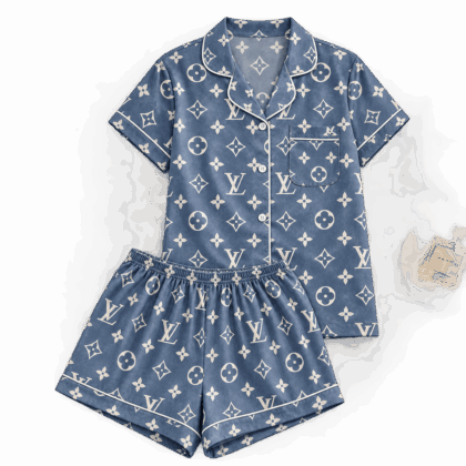Louis Vuitton | Blue Monogram Floral Pajamas Set Fall 2026 Collection