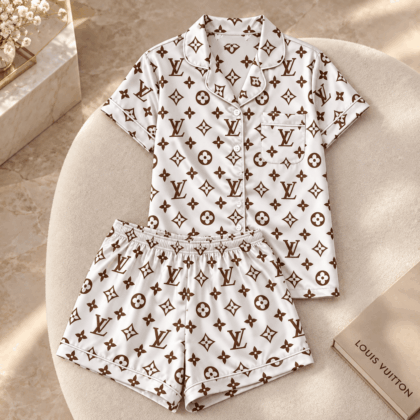 Louis Vuitton | Chocolate Monogram Print Pajamas Set Winter 2026 Collection