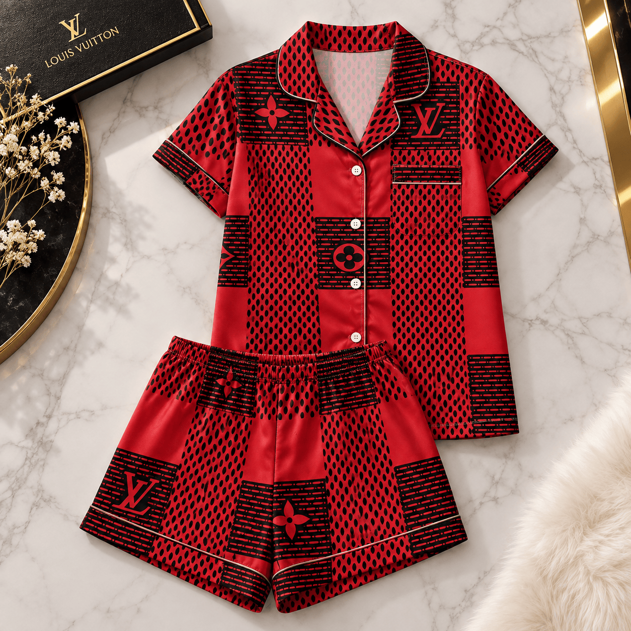 Louis Vuitton | Monogram Dot Patchwork Pajamas Set Winter 2026 Collection
