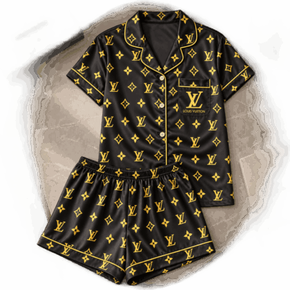 Louis Vuitton | Black Gold Monogram Pajamas Set Winter 2026 Collection