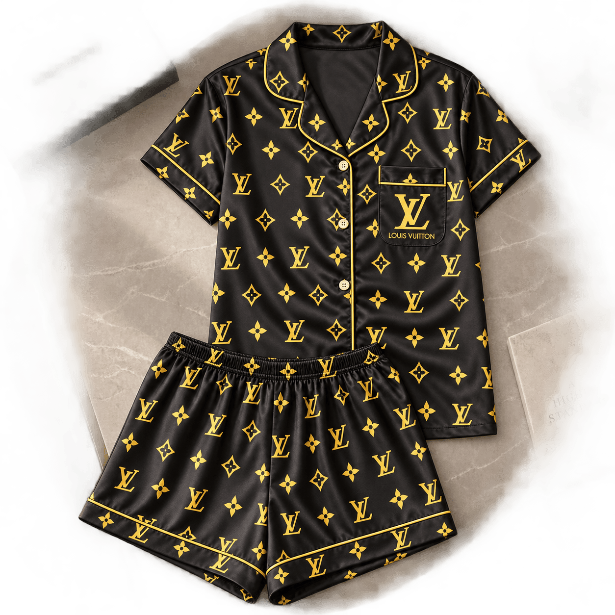 Louis Vuitton | Black Gold Monogram Pajamas Set Winter 2026 Collection