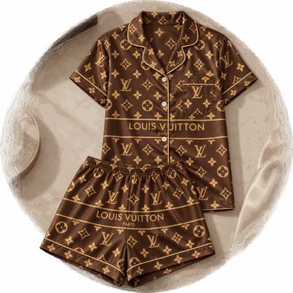 Louis Vuitton | Chocolate Monogram Stripe Pajamas Set Fall 2026 Collection