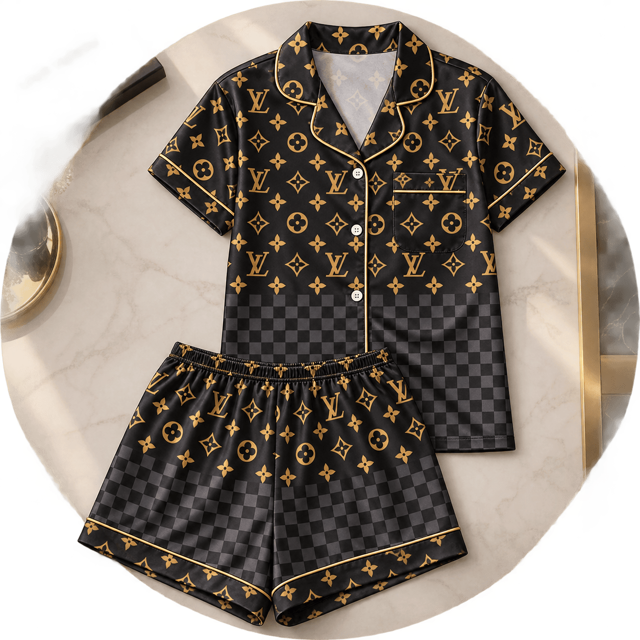 Louis Vuitton | Monogram Checkerboard Print Pajamas Set Fall 2026 Collection