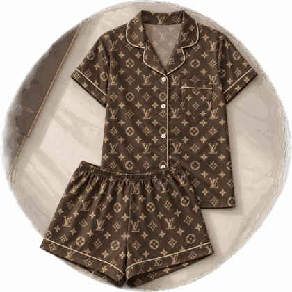 Louis Vuitton | Chocolate Floral Monogram Pajamas Set Winter 2026 Collection