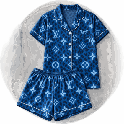 Louis Vuitton | Azure Monogram Floral Pajamas Set Winter 2026 Collection