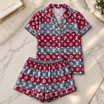 Louis Vuitton | Striped Monogram Print Pajamas Set Winter 2026 Collection